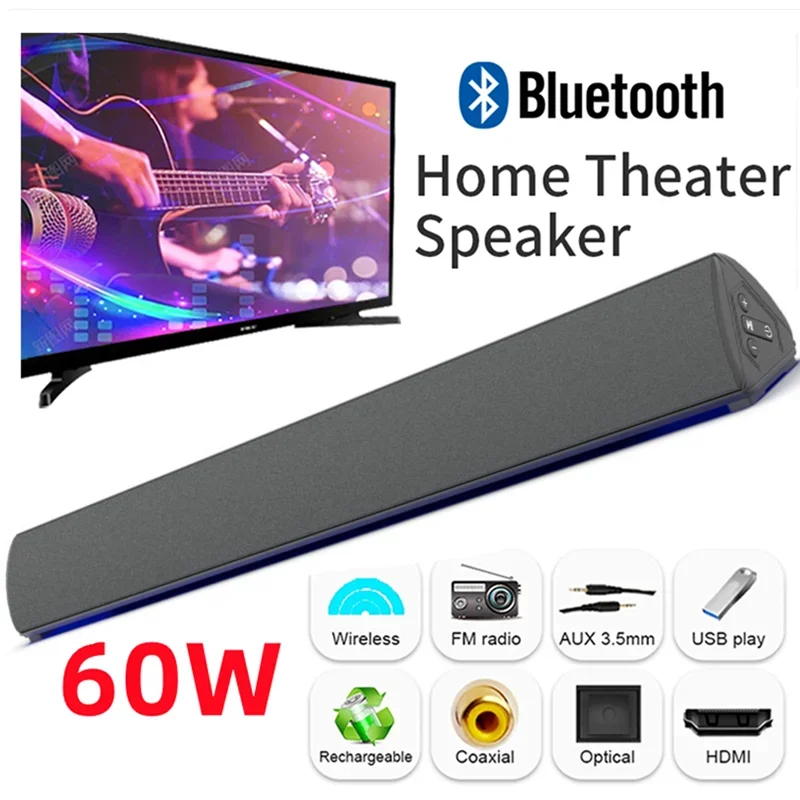 Home Cinema Speaker System - TV nirkabel 60W Speaker Bluetooth, Soundbar