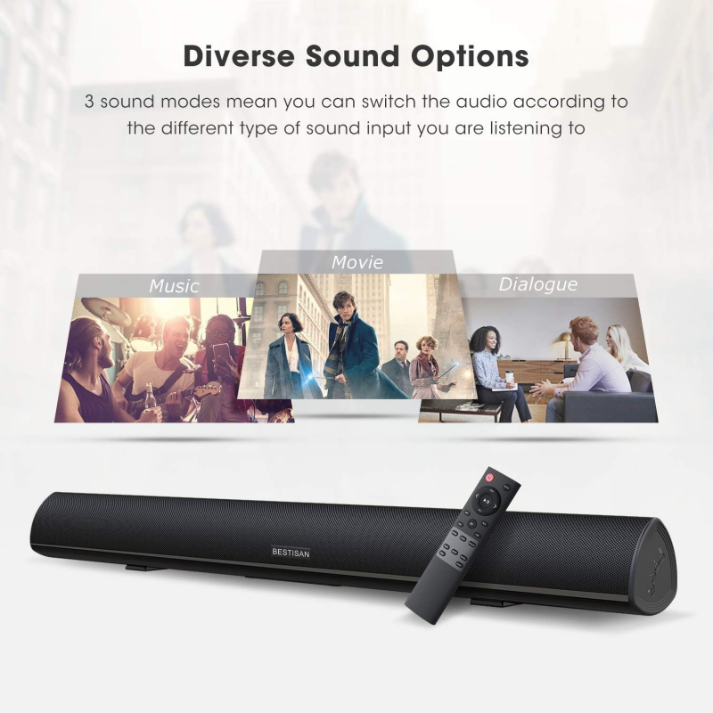 Home Cinema Speaker System - Soundbar TV Bertenaga 100W, Speaker Bluetooth