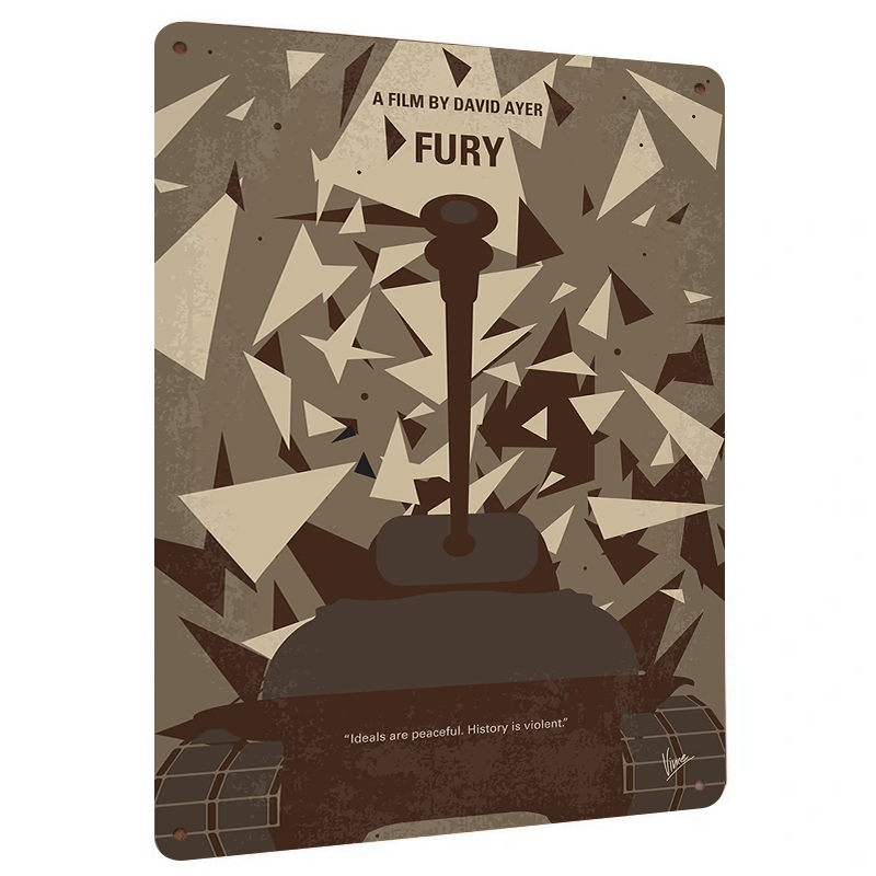 Home Cinema Inspiration - Poster Film Fury Seni Dinding Logam
