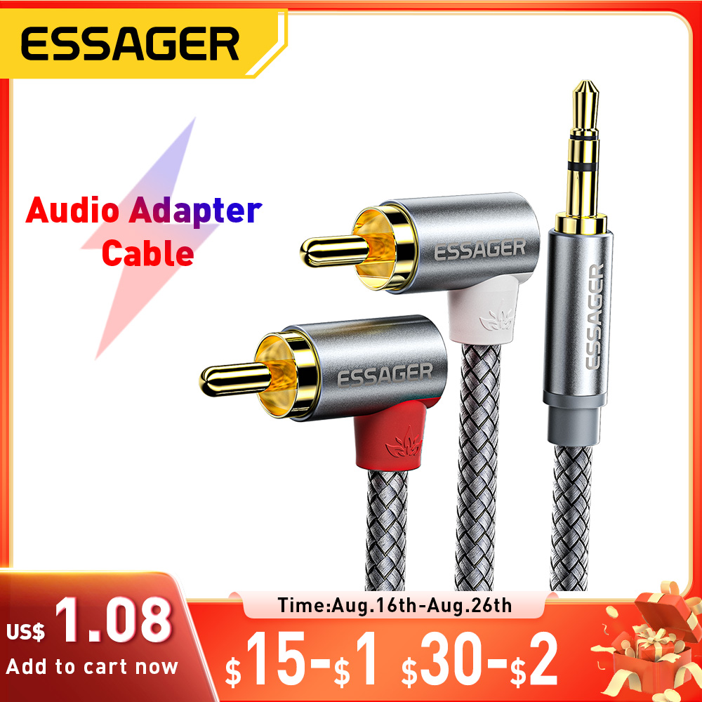 Home Cinema Pc - Essager kabel Stereo Audio RCA sudut