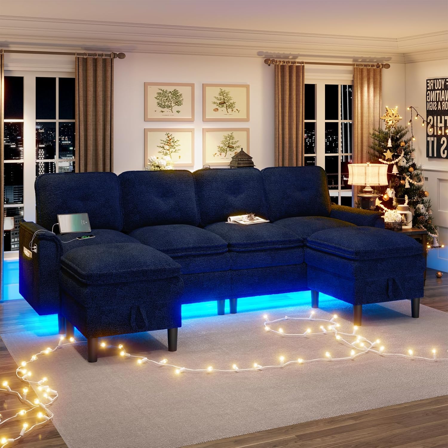 Home Cinema Sofa - Sofa Seksional 4 Dudukan Bentuk U/L
