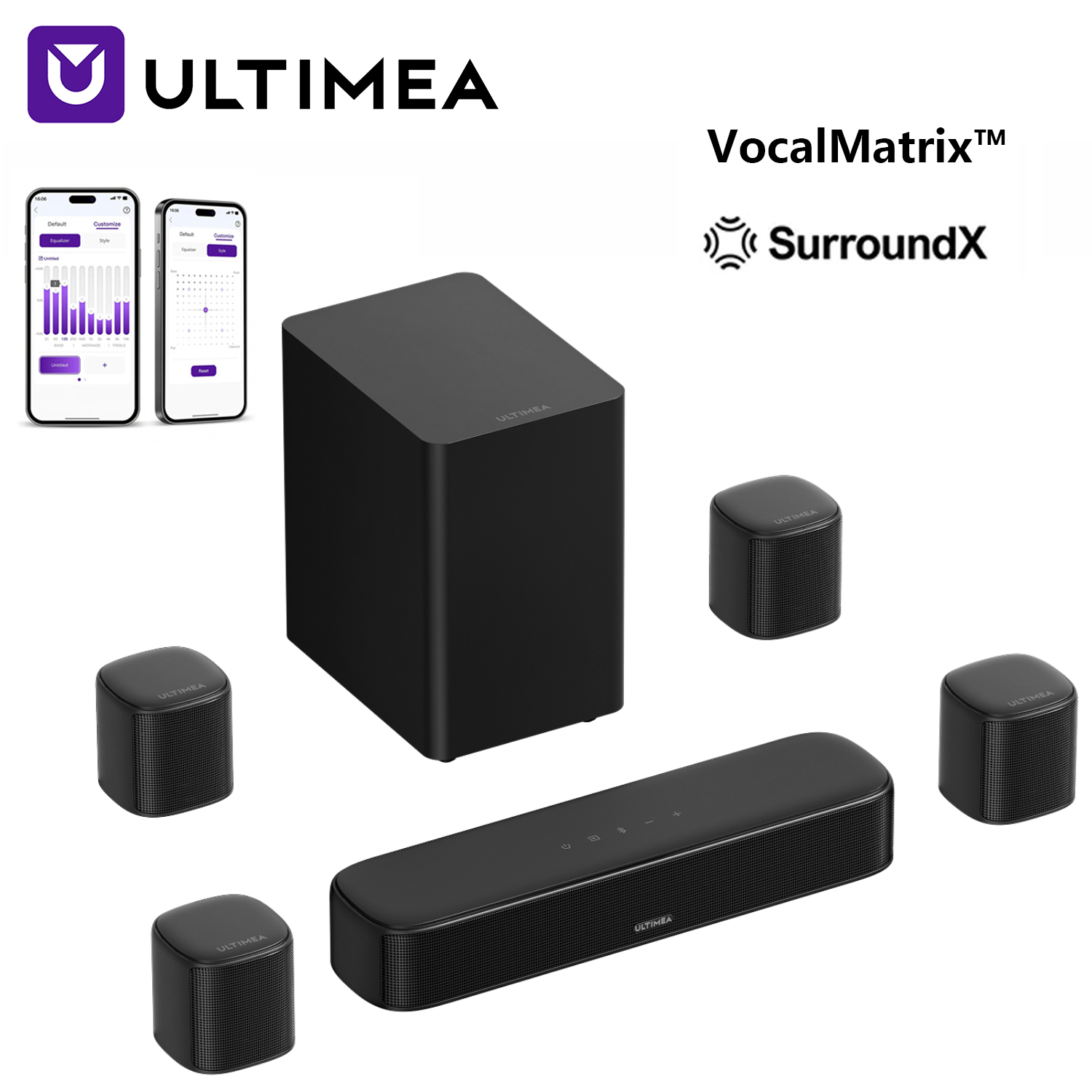 Home Cinema With Wireless Rear Speakers - Soundbar ULTIMEA Aura S4T 7.1CH dengan