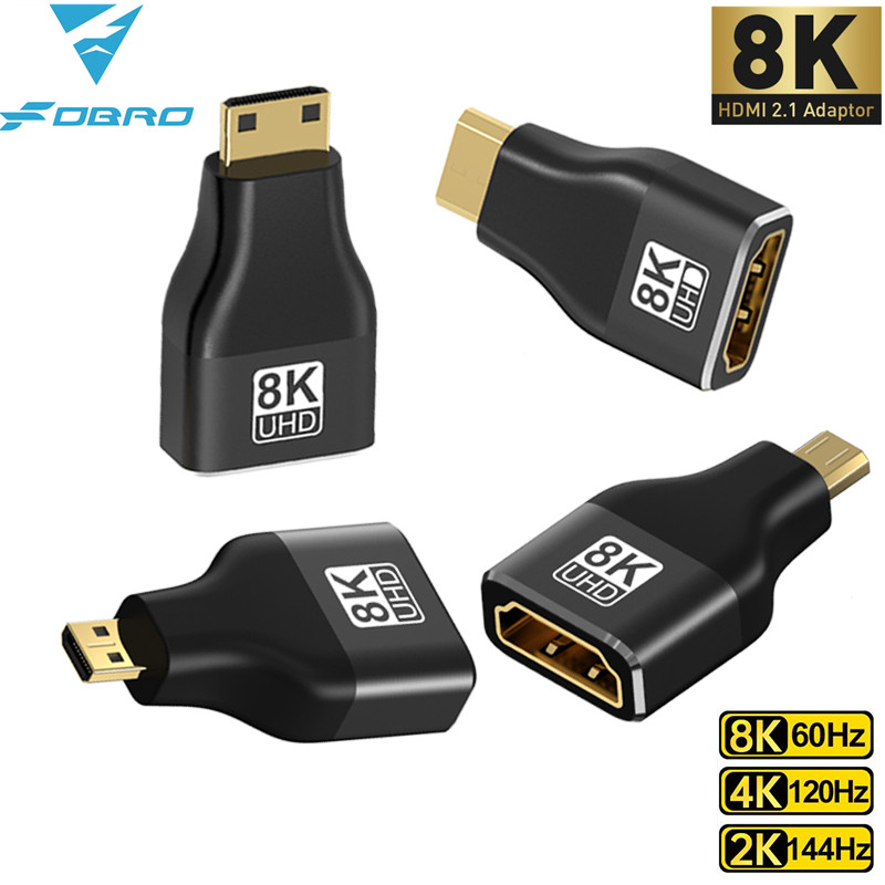 Home Cinema Projector 4K - HDMI-Kompatibel dengan Adaptor Mini/HDMI Mikro Ke