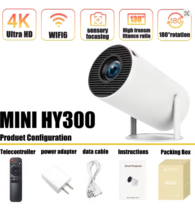 Home Cinema Night - Proyektor Portabel Mini HY300 Android 11