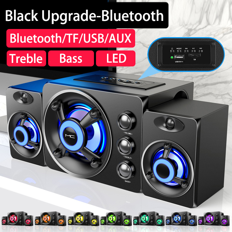 Home Cinema With Wireless Rear Speakers - HIFI 3D Stereo Alto-falantes Warna-warni LED