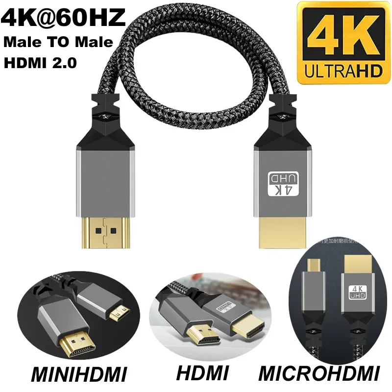 Home Cinema Projector 4K - Kabel Ekstensi HDMI ke HDMI/MINI HDMI/MICRO
