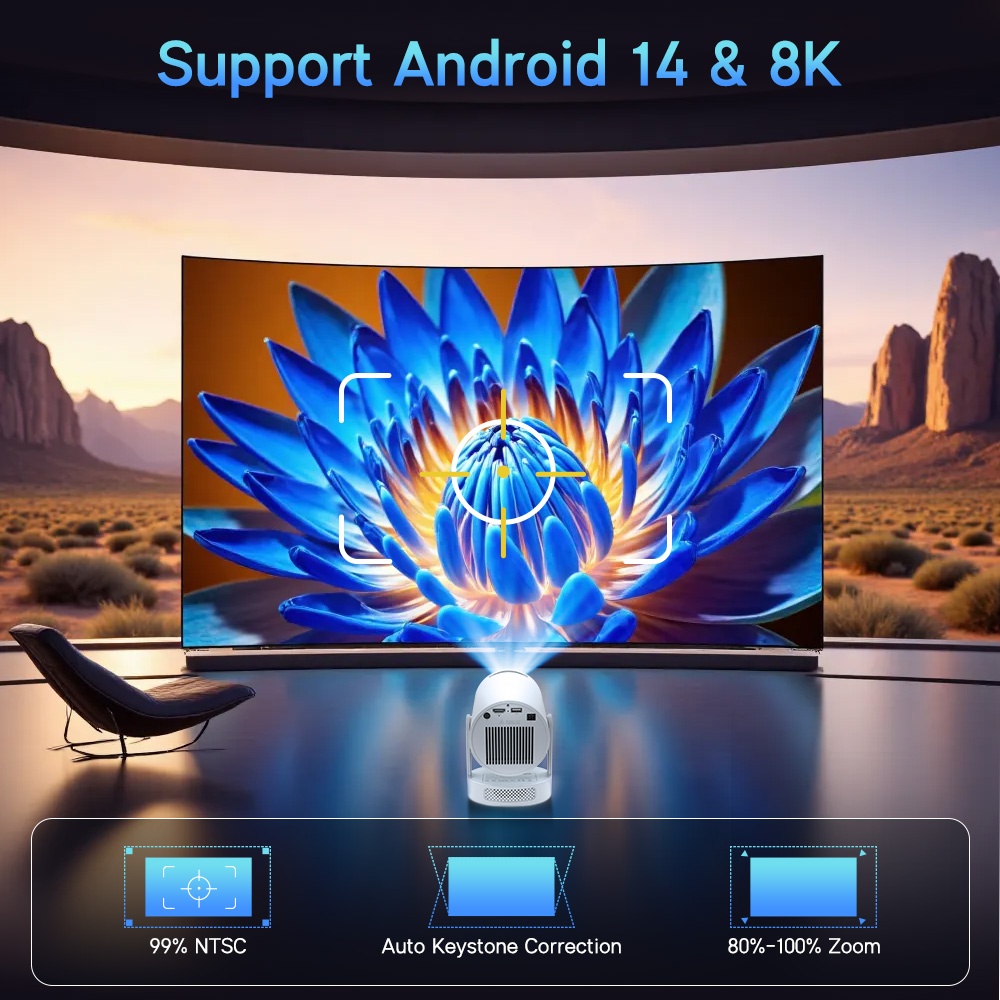 Proyektor Magcubic Android 14  - Home Cinema Night ulasan dan harga