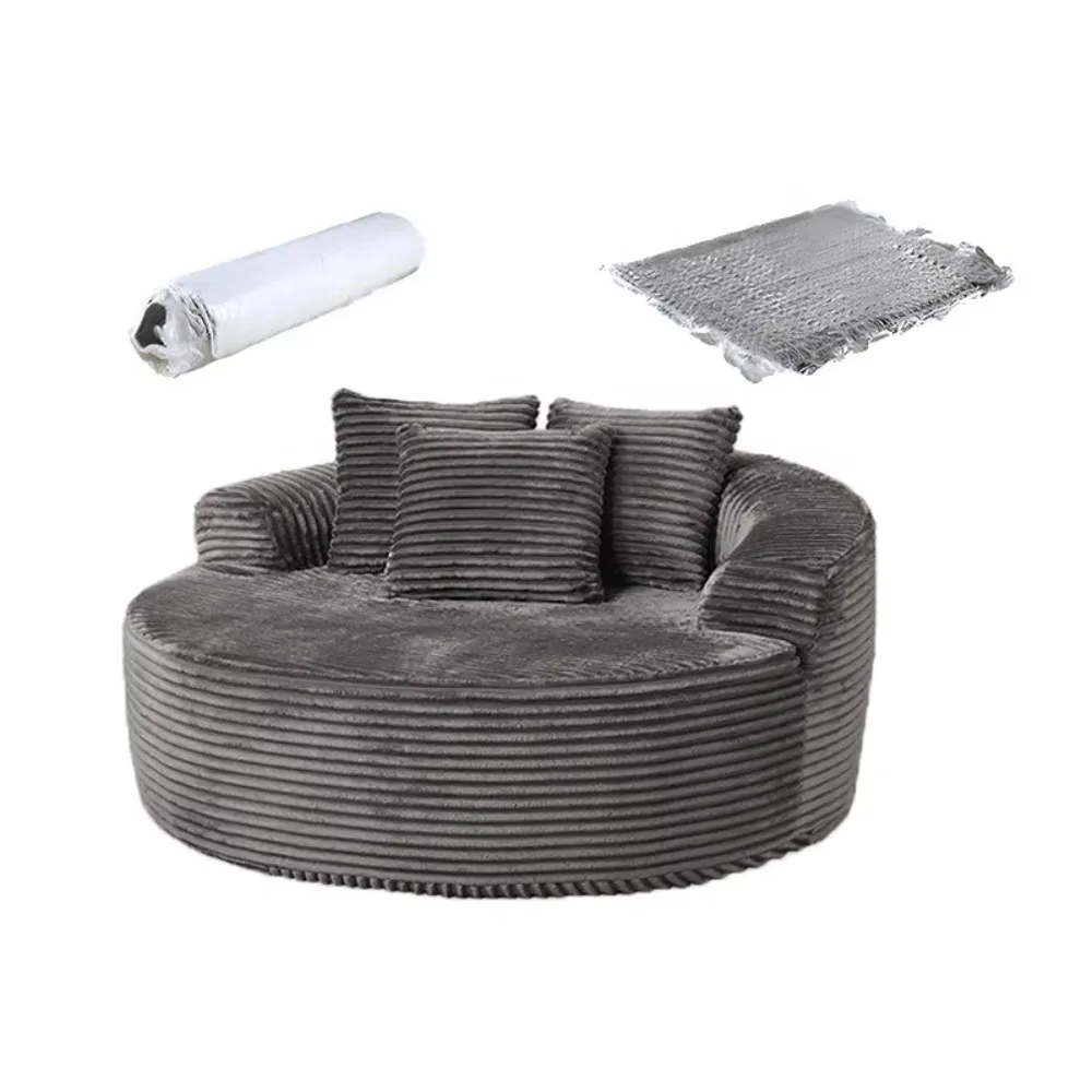 Sofa Bulat Kombinasi Kain Cord - Home Cinema Sofa ulasan dan harga