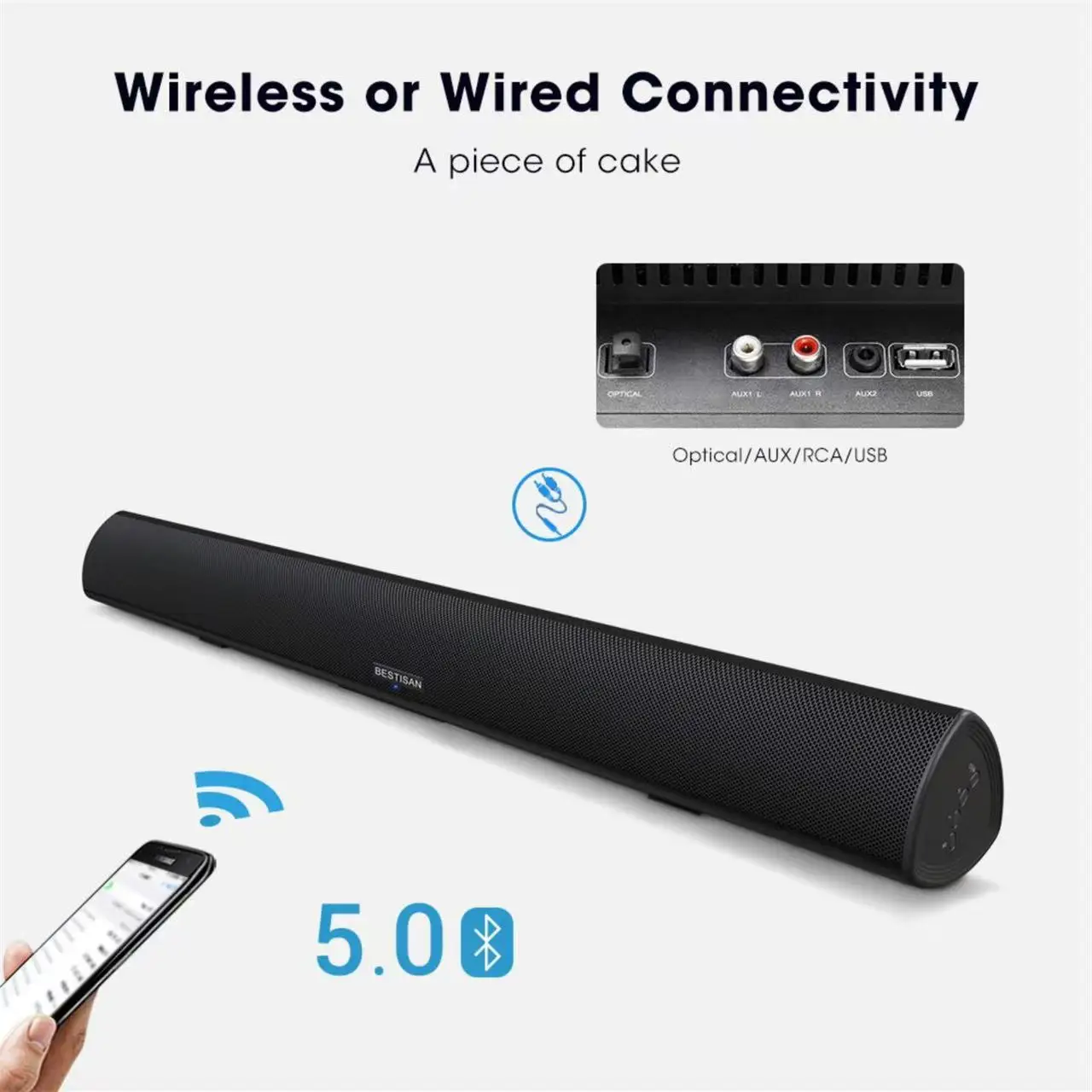 Soundbar TV Bertenaga 100W, Sp - Home Cinema Speaker System ulasan dan harga