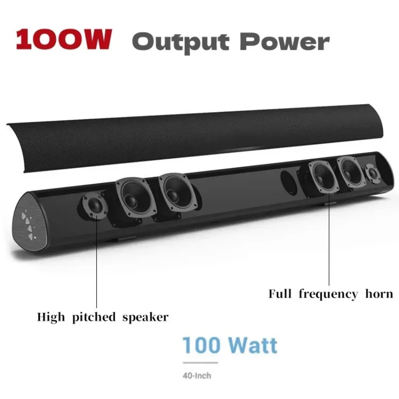 Soundbar TV Bertenaga 100W, Sp - Home Cinema Speaker System ulasan dan harga