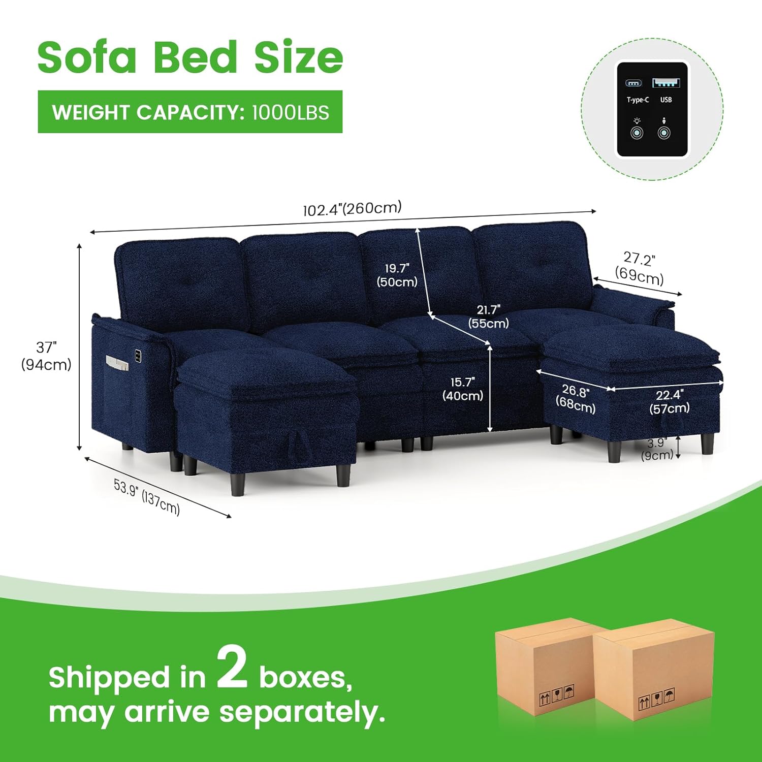 Sofa Seksional 4 Dudukan Bentu - Home Cinema Sofa ulasan dan harga