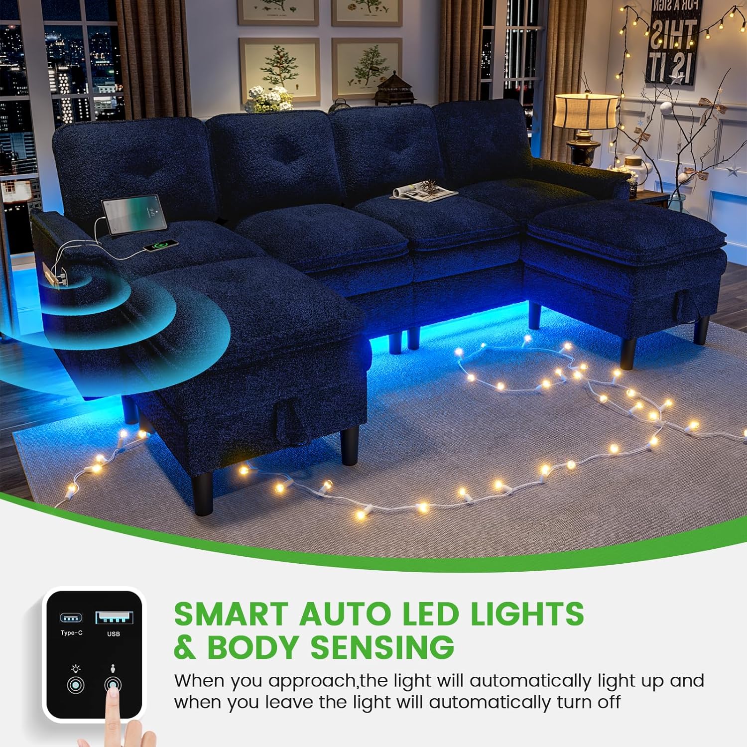 Sofa Seksional 4 Dudukan Bentu - Home Cinema Sofa ulasan dan harga
