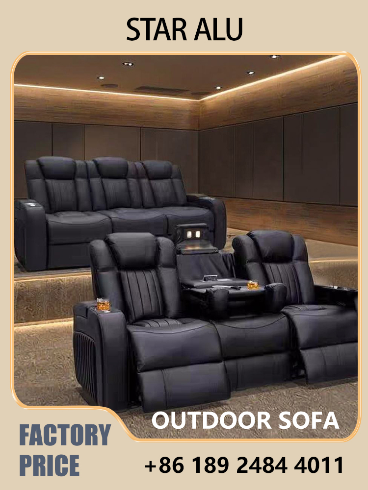 Sofa Reclining Kulit Asli, Tem - Home Cinema Sofa ulasan dan harga