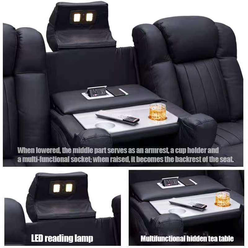 Sofa Reclining Kulit Asli, Tem - Home Cinema Sofa ulasan dan harga