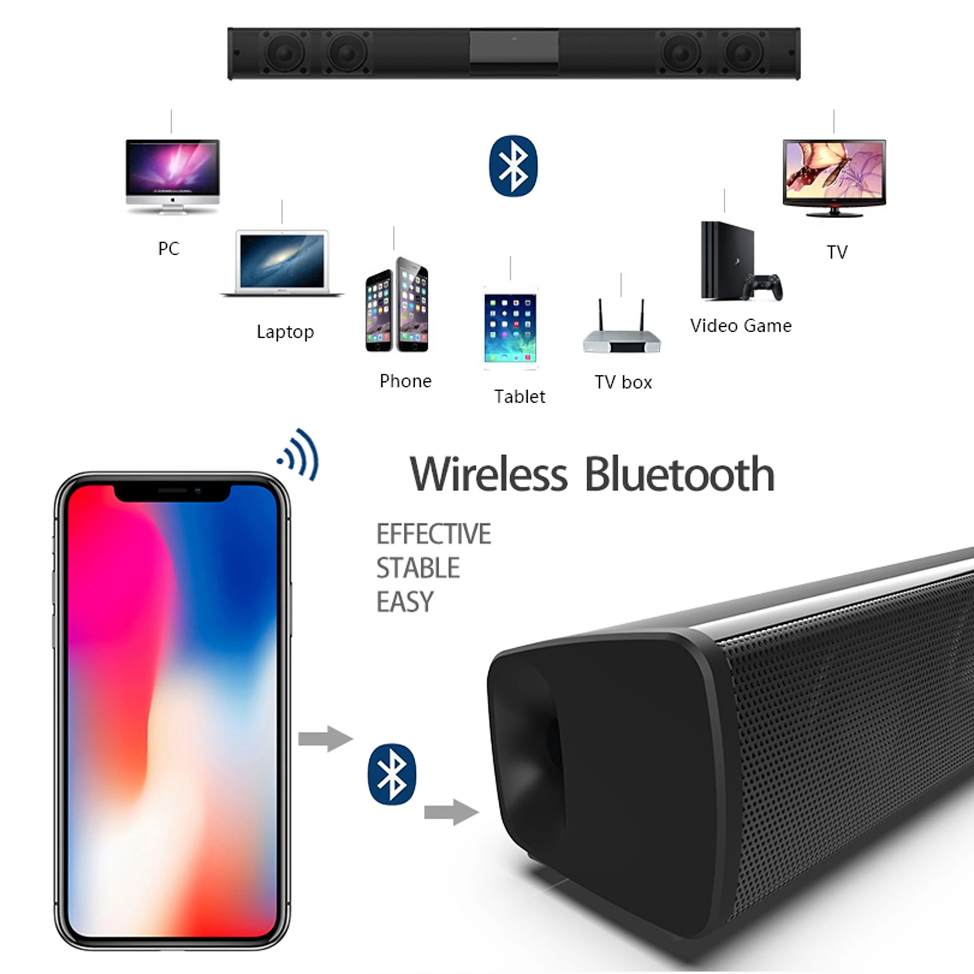 Soundbar daya tinggi 40W untuk - Home Cinema Speaker System ulasan dan harga
